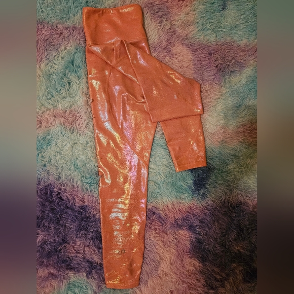 Curves and Combat Boots Glitter Pink Full Length Leggings - Picture 4 of 7